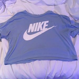 Baby Blue Nike Crop Top